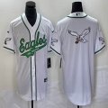 Nike Eagles blank white baseball jerseys Joint name-BD 02