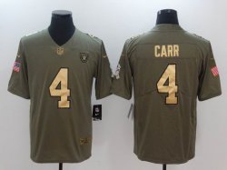 Nike Oakland Raiders #4 Derek Carr green gold fashion Color Rush Limited Jersey