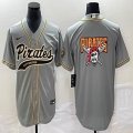 Nike Pittsburgh Pirates blank gray majestic baseball jerseys Joint name-BD 01