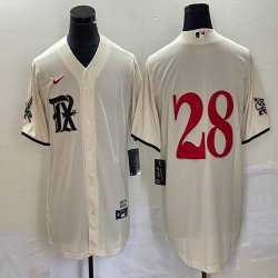 Nike Texas Rangers #28 beige majestic baseball jerseys city version