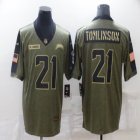 Nike San Diego Chargers #21 LaDainian Tomlinson green 2021 Salute to Service Limited Jersey