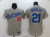 Nike Los Angeles Dodgers #21 Walker Buehler gray Flexbase Authentic Collection Jersey