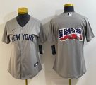 Youth Nike New York Yankees blank gray MLB baseball Jersey -BD