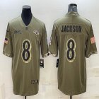 Nike Baltimore Ravens #8 Lamar Jackson Salute to Service Retired Limited Jersey-BD