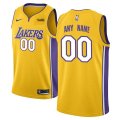 Custom Nike Los Angeles Lakers yellow basketball jersey