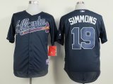 Atlanta Braves #19 Andrelton Simmons blue throwback mlb baseball jersey