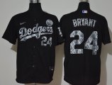 Nike Los Angeles Dodgers #24 Kobe Bryant black Silver fashion majestic baseball Jersey-WL