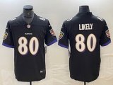 Nike Baltimore Ravens #80 Isaiah Likely black Color Rush Limited Jersey