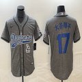 Los Angeles Dodgers #17 Shohei Ohtani Hemp grey Nike majestic baseball Jersey Joint name -BD 05