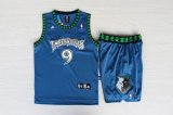 Minnesota Timberwolves 9# Ricky Rubio Blue nba suits