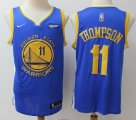 Nike Golden State Warriors #11 Klay Thompson blue nba basketball jersey-S8