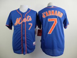 New York Mets #7 Travis d\'Arnaud blue mlb baseball jerseys