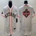 Nike Houston Astros blank white Flexbase Authentic Collection Jersey champion patch-BD 02