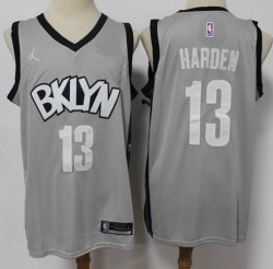 Nike Brooklyn Nets #13 James Harden gray NBA basketball Jerseys -S8