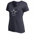 Women's Dallas Cowboys Pro Line by Fanatics Branded Navy Gradient Logo V-Neck T-Shirt