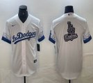 Nike Los Angeles Dodgers blank white game majestic baseball jerseys 01