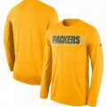 Men's Green Bay Packers Nike Gold Sideline Seismic Legend Long Sleeve T-Shirt