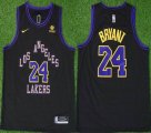 Nike Los Angeless Lakers #24 Kobe Bryant black basketball Jerseys city version-XD