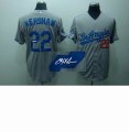 Los Angeles Dodgers #22 Clayton Kershaw gray MLB signature Jerseys