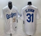 New Los Angeles Dodgers #31 Tyler Glasnow white majestic baseball jerseys 01