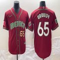 2023 World Cup Mexico #65 Jose Urquidy red majestic baseball jerseys