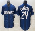 Nike Detroit Tigers #24 Miguel Cabrera blue Majestic baseball jerseys city version