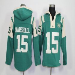 New York Jets #15 Brandon Marshall Green NFL Hooded Sweatshirt