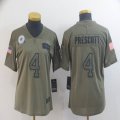 Women Dallas Cowboys #4 Dak Prescott Nike Camo 2019 Salute to Service Limited Jersey