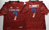 South Carolina Gamecock #7 Clowney red usa flag college football jersey