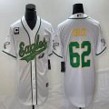 Nike Eagles #62 Jason Kelce white baseball jerseys Joint name-BD 03