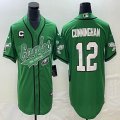 Nike Philadelphia Eagles #12 Randall Cunningham Green baseball jerseys Joint name C patch BD 01