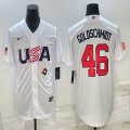 2023 World Cup #46 Paul Goldschmidt white USA majestic baseball jerseys 10