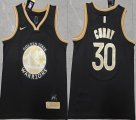 Golden State Warriors #30 Stephen Curry black gold nba basketball jersey-XD