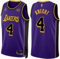 Los Angeless Lakers #4 Dalton Knecht purple basketball Jersey Hot press font