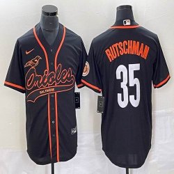 Nike Baltimore Orioles #35 Adley Rutschman black majestic baseball jersey Joint name-BD