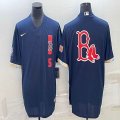 Nike Boston Red Sox blank blue majestic MLB baseball jerseys-BD 04