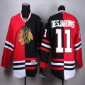 Andrew Desjardins Jersey #11 Black red split Chicago Blackhawks Jerseys(1)