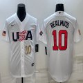 2023 World Cup #10 J.T. Realmuto white USA majestic baseball jerseys 04