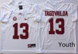 Youth Alabama Crimson Tide #13 Tua Tagovailoa White College Football Jersey