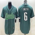 Nike Philadelphia Eagles #6 DeVonta Smith green baseball jerseys Joint name-BD