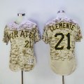 Pittsburgh Pirates 21 Roberto Clemente gray camo Flexbase Authentic Collection Jersey-SG