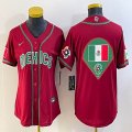 Women 2023 World Cup Mexico blank red majestic baseball jerseys 05