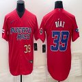 Puerto Rico Baseball #39 Edwin Diaz red 2023 World Baseball Classic Replica Player Jersey 05