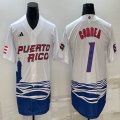 Puerto Rico Baseball #1 Correa White 2023 World Baseball Classic Replica Player Jersey 08