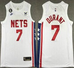 Nike Brooklyn Nets #7 Kevin Durant white NBA Jerseys 6 patch -XD