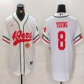 Nike San Francisco 49ers #8 Steve Young white baseball jerseys Joint name-BD 02