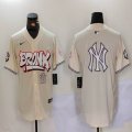 New York Yankees blank beige baseball jerseys Joint Name 14