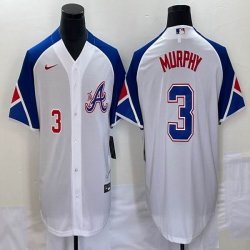 Nike Atlanta Braves #3 Dale Murphy white majestic baseball jerseys city version 01