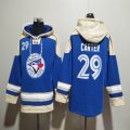 Toronto Blue Jays #29 Joe Carter blue beige Hooded Sweatshirt