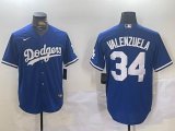 Nike Los Angeles Dodgers #34 Fernando Valenzuela blue majestic baseball jerseys 02